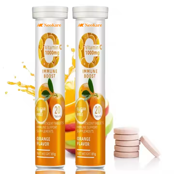 Private Label Vitamin C Effervescent Tablets OEM 1000mg Skin Brightening Immune Support for Adults Teens Wholesale