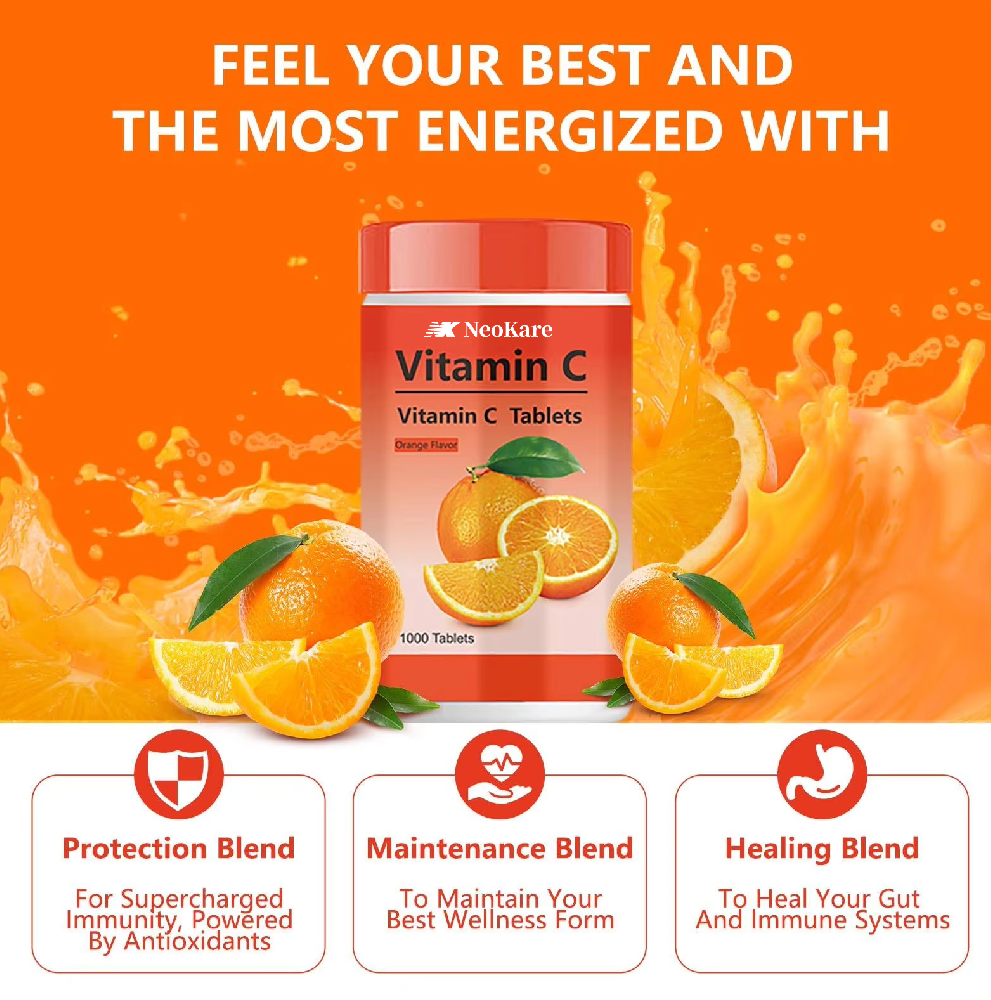 OEM Orange Flavor Vitamin C Chewable Tablets Ready Stock for Export, Immune Support Supplement for Adults